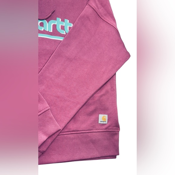 Carhartt Women's Rose Hoodie with Teal Logo - Picture 6 of 13